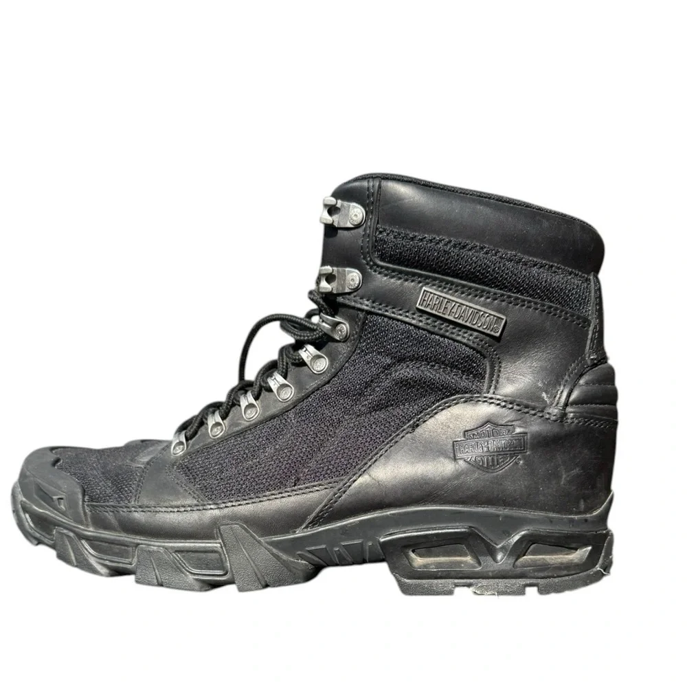 Harley-Davidson® Men's Parkwood Black Leather and Mesh Motorcycle Boot 13
